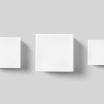 3 Square Paper Boxes Mockups in Different Sizes