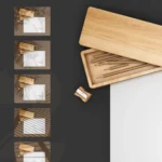 Three Stationary Scene with Wooden Items Mock Ups