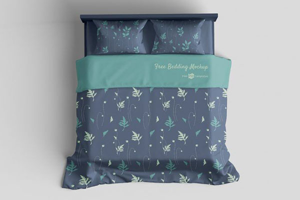 Three Top View Isolated Bedding Mockups