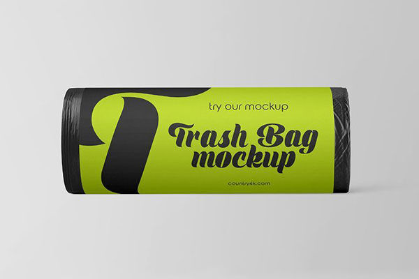 Three Trash Bag Roll Packing Mockups