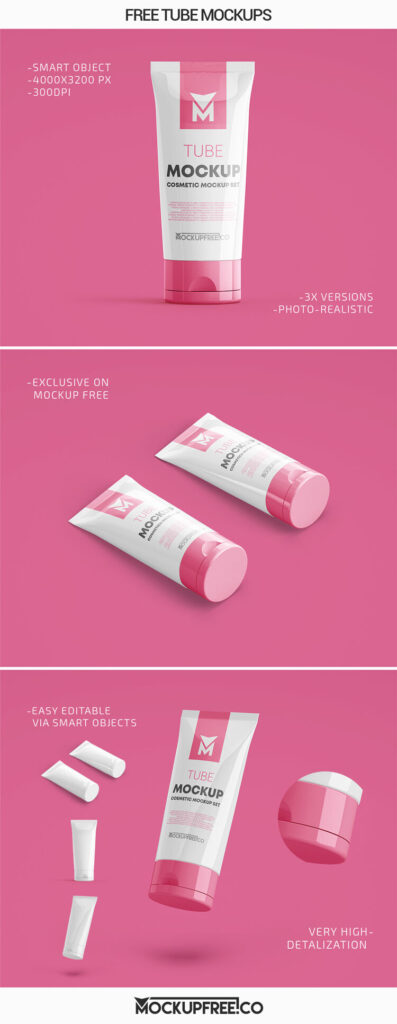 Three Tube with Flip-Top Cap Mockups
