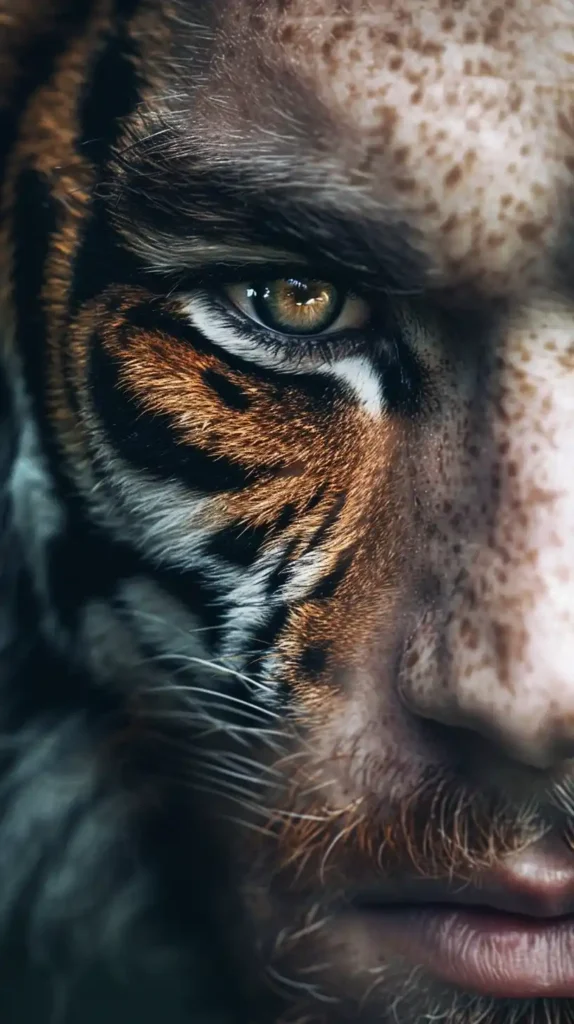 Tiger-Faced Man Portrait