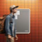 Tile Wall Lightbox Poster Mockup