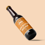 Tilted Beer Bottle Mockup