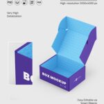 Top and Perspective View of 3 Pinch Lock Box Mockups