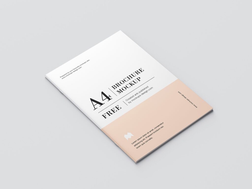 Top and Perspective View of 8 A4 Brochure Mockups