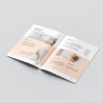 Top and Perspective View of 8 A4 Brochure Mockups