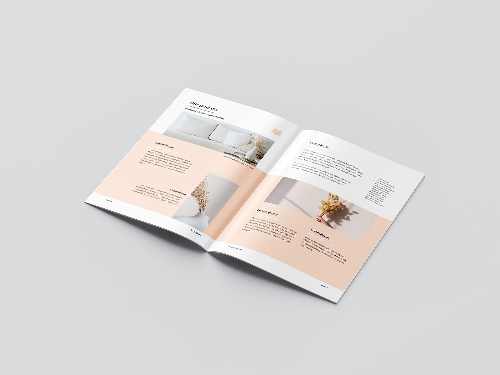 Top and Perspective View of 8 A4 Brochure Mockups FREE PSD