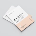 Top and Perspective View of 8 A4 Brochure Mockups