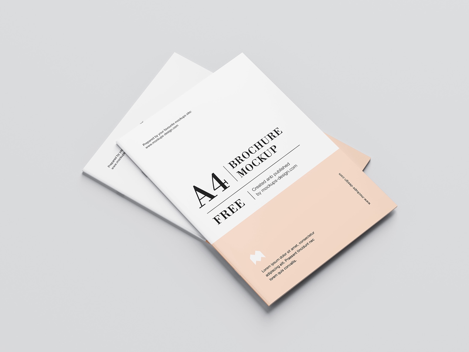 Top and Perspective View of 8 A4 Brochure Mockups FREE PSD