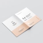 Top and Perspective View of 8 A4 Brochure Mockups