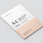 Top and Perspective View of 8 A4 Brochure Mockups