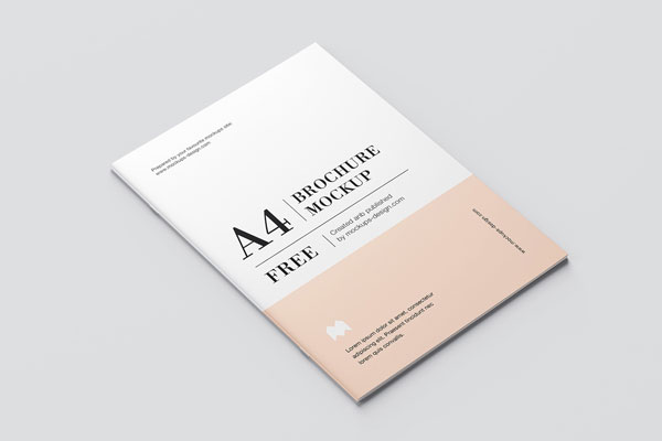 Top and Perspective View of 8 A4 Brochure Mockups