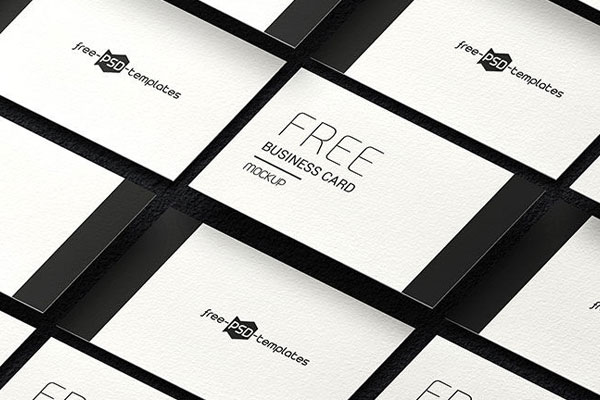 Top and Perspective View of Three Business Cards Mockups