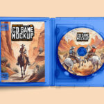 Top Angle of Open Game CD Box Mockup