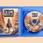Top Angle of Open Game CD Box Mockup