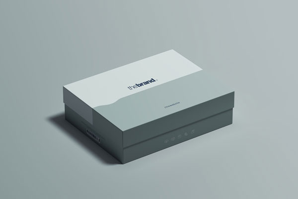 Top Bottom Box Mockup in Perspective Vision
