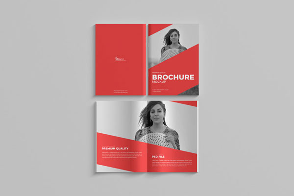 Top Scene of Saddle Stitch Brochure Mockup