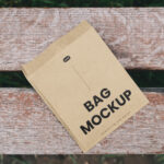 Top Shot of Paper Food Bag Mockup