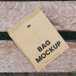 Top Shot of Paper Food Bag Mockup