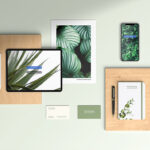 Top Shot of Stationery Mockup with Devices