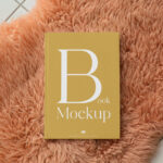 Top Showcase of Book Mockup on Shaggy Blanket