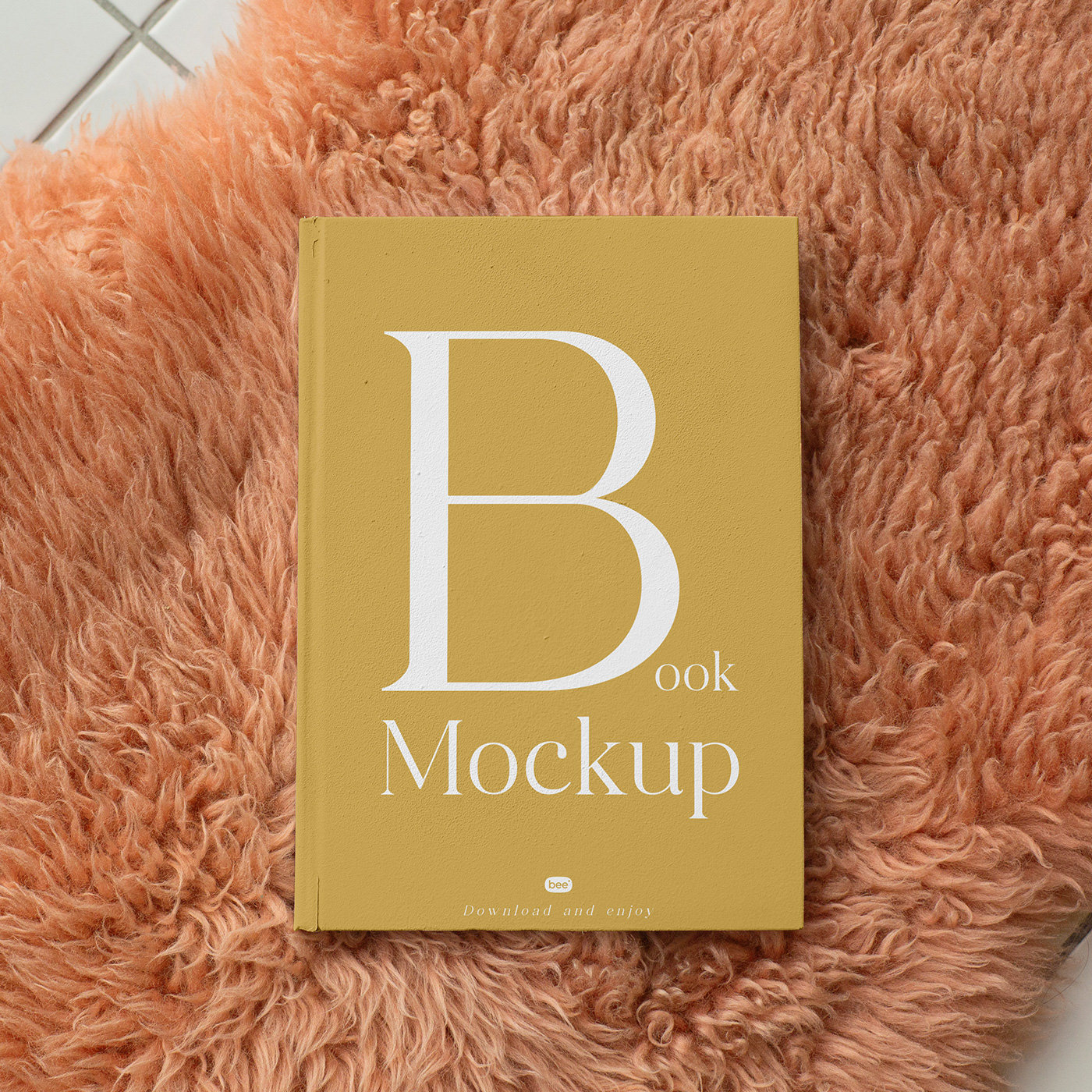 Top Showcase of Book Mockup on Shaggy Blanket FREE PSD