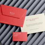 Top Showcase of Business Card Mockup with Envelope