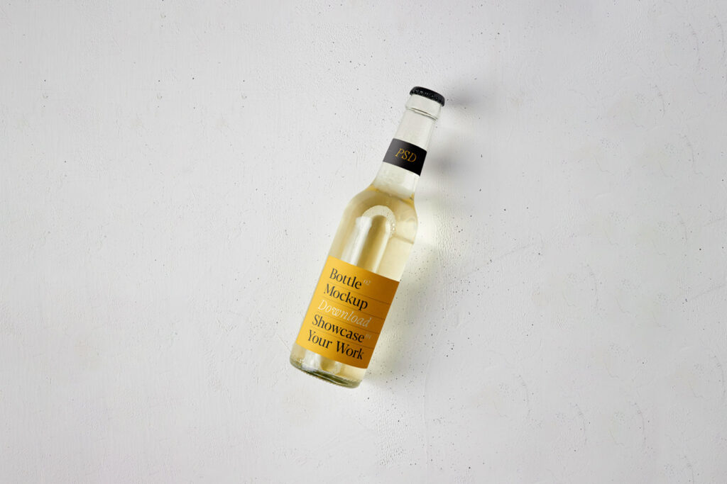 Top Showcase of Glass Beer Bottle Mockup