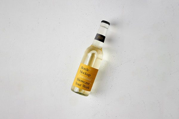 Top Showcase of Glass Beer Bottle Mockup