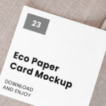 Top Showcase of Square Card Mockup on Pillow