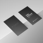 Top Side View of 2 Vertical Business Cards Mockup