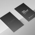 Top Side View of 2 Vertical Business Cards Mockup