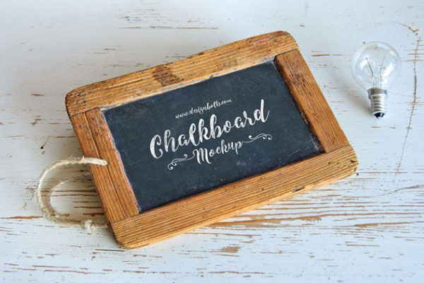 Top Side View of Chalkboard Frame Mockup for Lettering Typography
