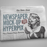 Top Side View of Classic Newspaper Mockup