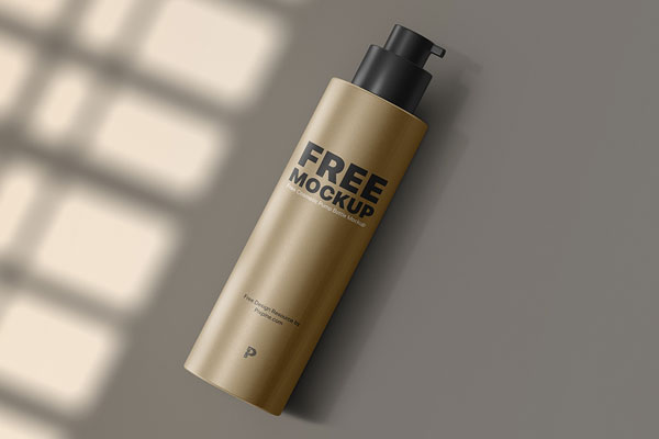 Top Side View of Cosmetic Pump Tube Mockup