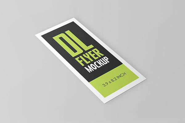 Top Side View of DL Flyer Mockup