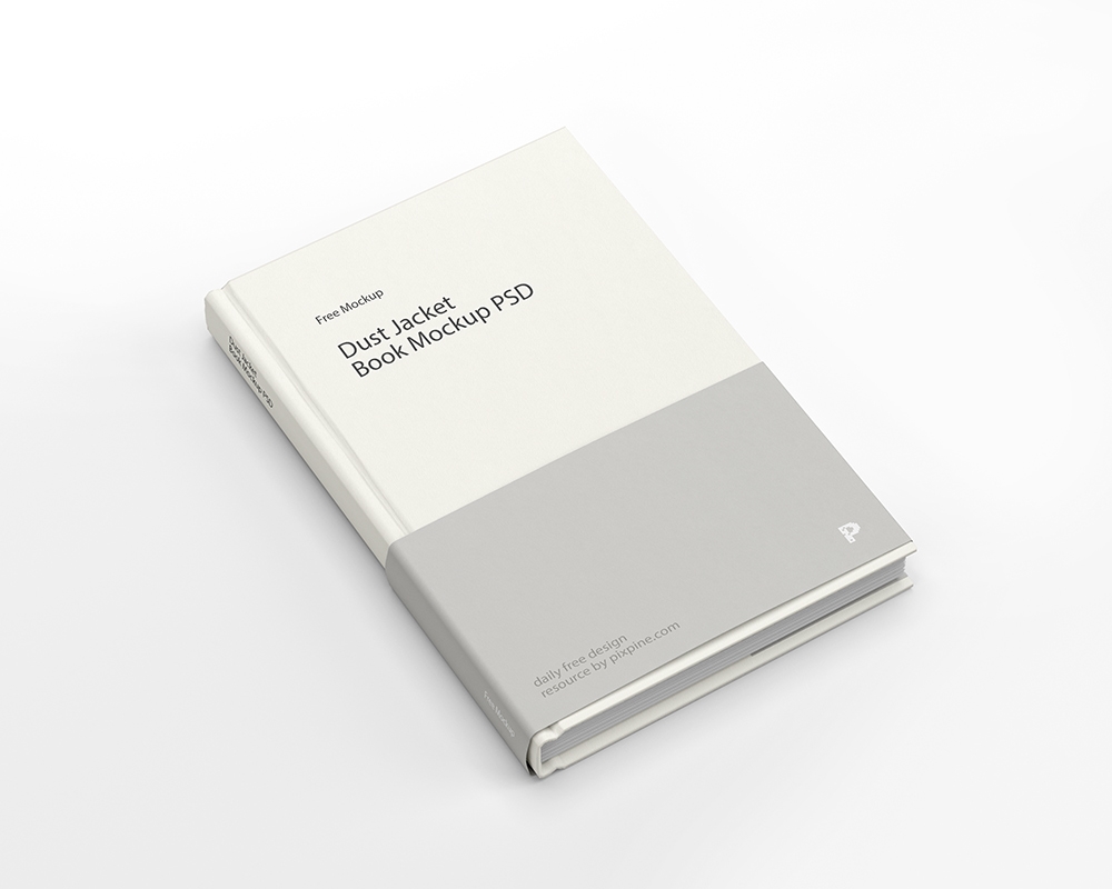 Top Side View of Dust Jacket Book Mockup
