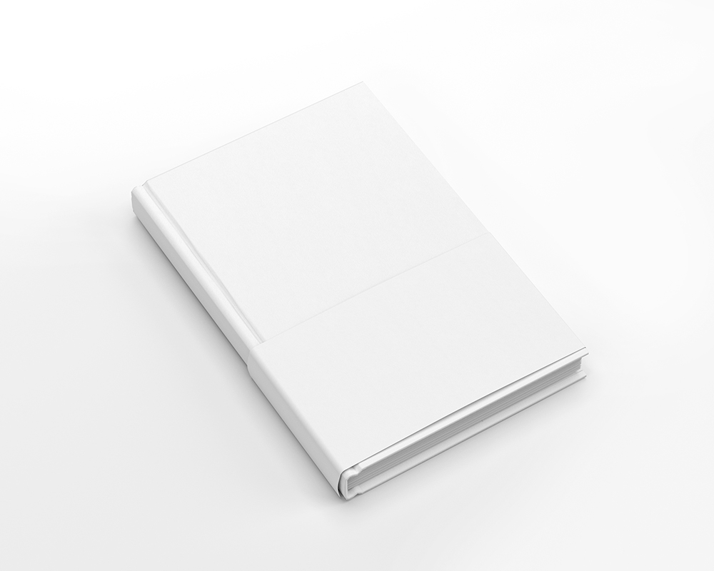 Top Side View of Dust Jacket Book Mockup