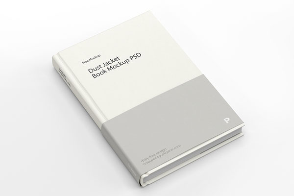 Top Side View of Dust Jacket Book Mockup