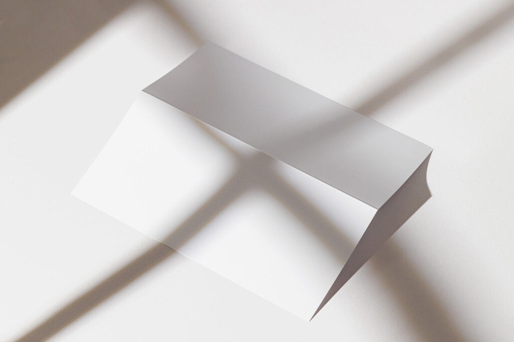 Top Side View of Face-down Bi-Fold Brochure Mockup