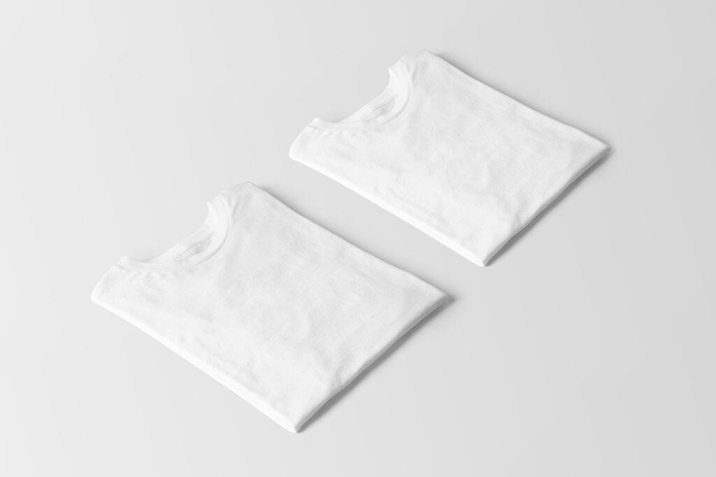 Top Side View of Folded T-shirt Mockups