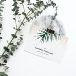 Top Side View of Hanging Postcard Mockup