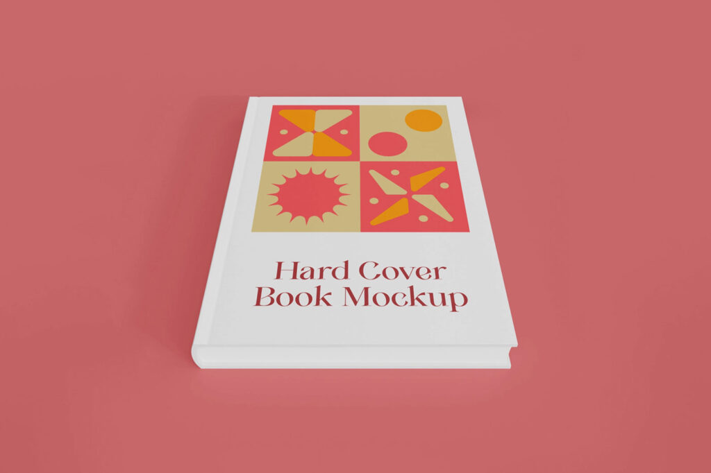 Top Side View of Hardcover Book Mockup