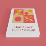 Top Side View of Hardcover Book Mockup