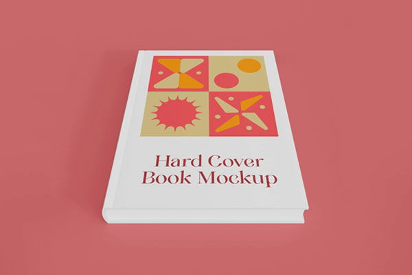 Top Side View of Hardcover Book Mockup