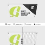 Top side View of Horizontal Glass Nameplate Mockup