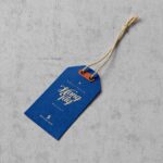 Top Side View of Kraft Paper Hang Tag Mockup