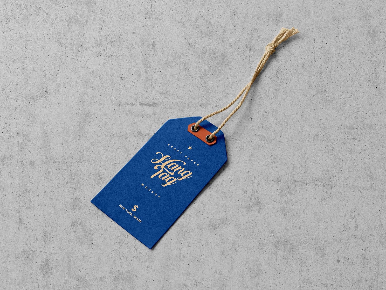 Top Side View of Kraft Paper Hang Tag Mockup FREE PSD
