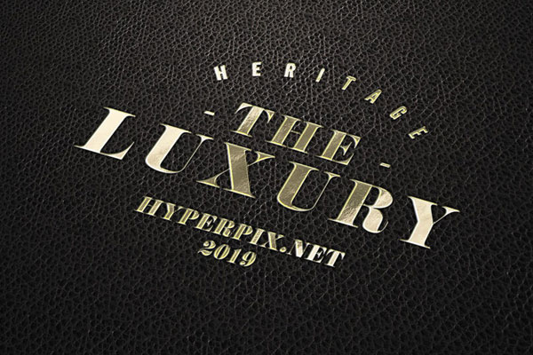 Top Side View of Luxury Logo on Leather Mockup